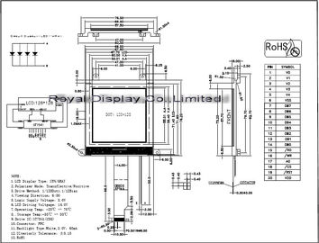 Stromversorgung 3.3V ZAHN LCD-Modul STN positives 128*128 punktiert Fahrer NT7541