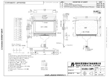 Berufszahn Lcd-Modul, grafisches Oled zeigen Stromversorgung 3.3V an