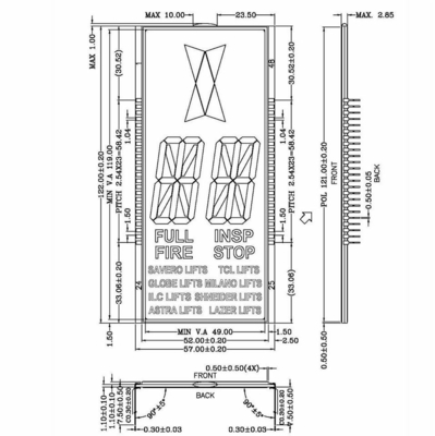 5 Segment des Zoll-Aufzugs 7 einfarbige Anzeige Stn LCD mit Verbindungsstück mit Hintergrundbeleuchtung