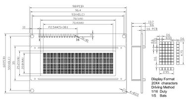 Serienlcd-Anzeigen-Modul, 20x4 Charakter Lcd zeigen hohe Zuverlässigkeit an
