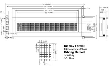 Hochauflösendes Charakter LCD-Modul Transmissive/Transflective/reflektierender Modus