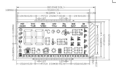 Kundenspezifische LCD Platte blaue weiße Amber Low Power Consumption RYD1201AA