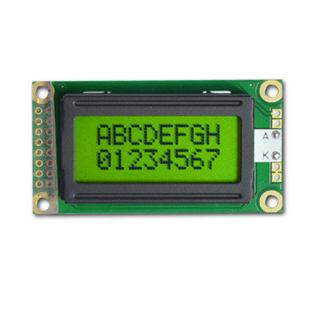 Positiv 0802 Zeichen-LCD-Display-Modul STN Gelb/Grün Monochrom