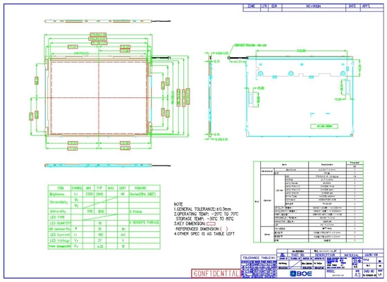12.1 Zoll TFT-LCD-Panel Boe 800*600 RGB 800: 1 BA121S01-100 Extreme Wetterdesign