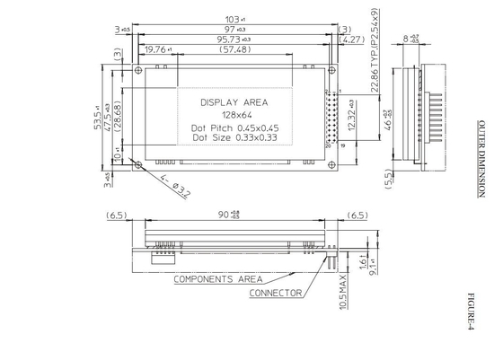 Futaba VFD Anzeige Gp9002A01A 128*64 Grün Weite Temperatur 5,0V anpassbar