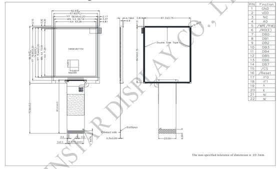 3.5' 240*320 Breit TFT LCD Modul Weitsicht Mono Transmissive IC ST7511