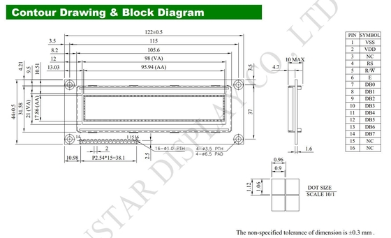 OLED-LCD-Modul 3,84' 100*16 Grafik mit supergroßer Temperatur 5,0v Winstar Ersatz
