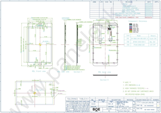 7' TFT LCD Modul 1280*800 RGB BOE TV070WXM-TS0 MIPI 39 Pins FPC breite Temperatur