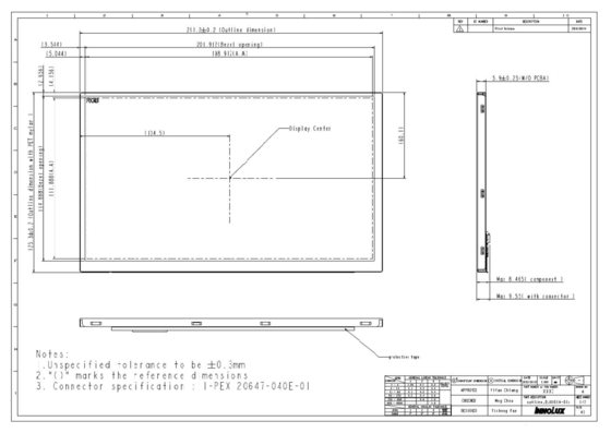 9' TFT-LCD-Modul INNOLUX 1280*RGB*720 DJ090IA-01A Original-Autoanzeige mit großer Temperatur