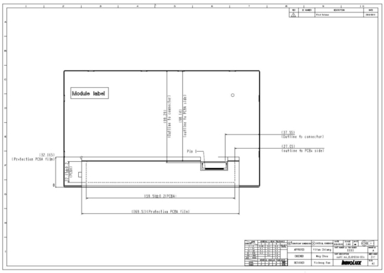 9' TFT-LCD-Modul INNOLUX 1280*RGB*720 DJ090IA-01A Original-Autoanzeige mit großer Temperatur