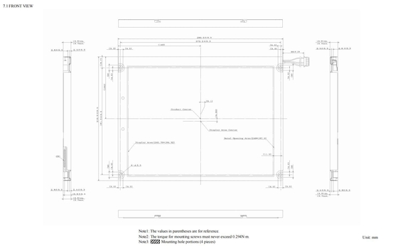 12.1'' TFT-LCD-Modul 1024*768 RGB NEC 600:1 LVDS-Schnittstelle Industrieanzeige