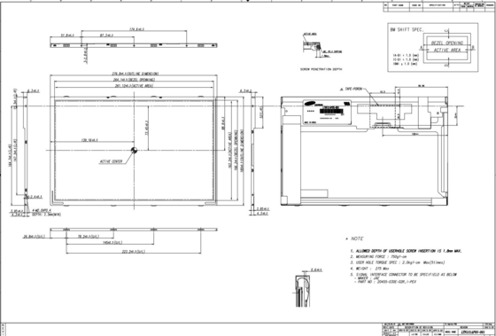 12.1'' Industrielle TFT LCD 1280*800 RGB Samsung Monitor Anzeige LTN121AP05-302 hoher Kontrast