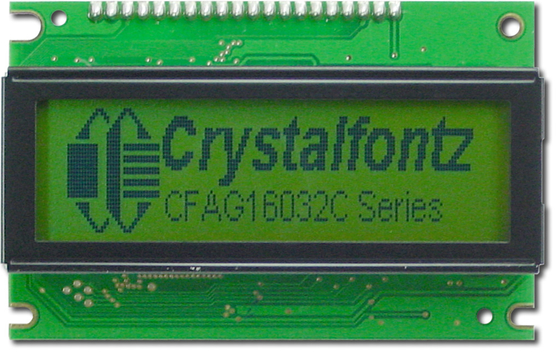 160*32 Grafik-LCD-Modul Gelb-Grün CFAG16032C-YYH-TT mit ST7920 Weittemperatur