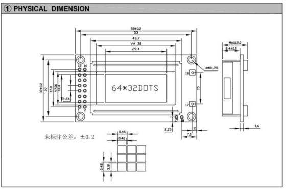 64*32 Grafik-LCD-Modul ST7920 mit Hintergrundbeleuchtung