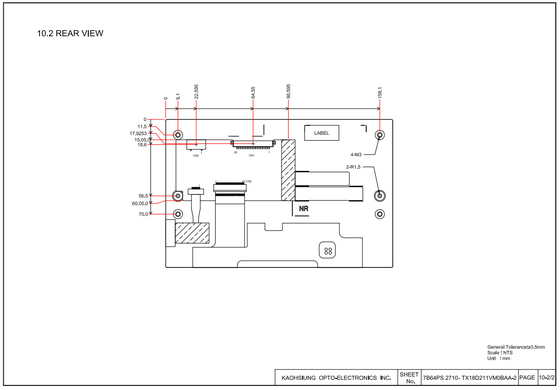 7' WVGA Ltps 800*480 IPS TFT Weittemperatur-LCD-Modul