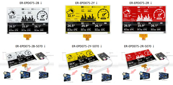 7.5' 4 Farbe 880**528 SSD1677 FFC E-Papier-Display EPD