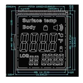 Segment positiver Bildschirm TN Lcd für Infrarotthermometer