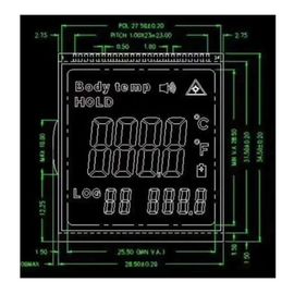 Segment positiver Bildschirm TN Lcd für Infrarotthermometer