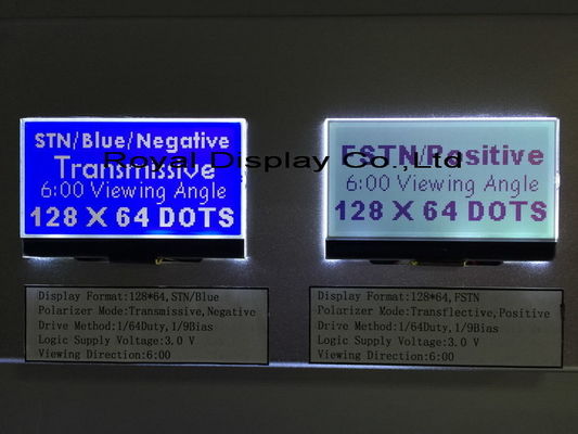 Hintergrundbeleuchtung STN/Blue/Negative 128X64 Entschließungs-45mA einfarbige LCD-Anzeige für Überlandleitungs-Telefon