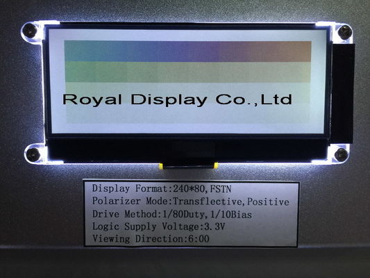 Kundenspezifische LCD-Anzeige Zahn PUNKT 3.3V positive Transflective ST7529 FSTN/Stn 240X80