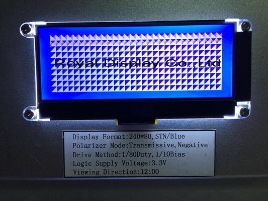 Kundenspezifische LCD-Anzeige Zahn PUNKT 3.3V positive Transflective ST7529 FSTN/Stn 240X80