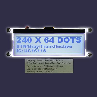 Prüfer-Graphic LCD der Sondergröße-240X64 STN paralleles FFC UC1611s Modul-Serienzahn-Monochrom