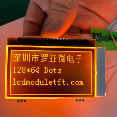 Heißes Verkaufs128x64 Dots St 7565p orange Blacklight Transmissive LCD Löten der Modul-Anzeigen-FSTN FPC