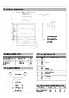 Grafisches Modul ZAHNS FSTN STN lcd FSTN 240X160 Stn mit Hintergrundbeleuchtung lcd-Grau UC1611S FPC