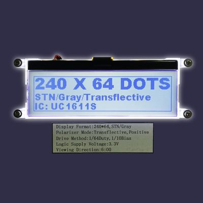 Großhandels-240*64 grafische LCD ST7565R parallele YG Stn Gray Positive LCD Anzeigen-reflektierender Polarisator PFEILER FPC der Fabrik-