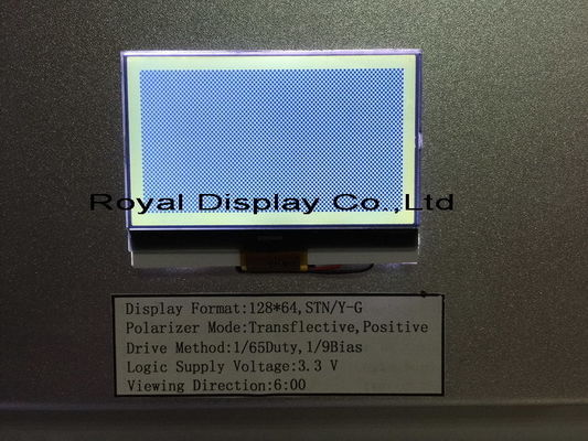 positive ZAHN 3V Mono-LCD 128x64 FSTN Anzeige Stn Gray For Medical Equipment