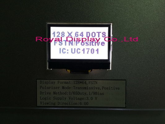Heiße Verkäufe blaues Serien-kleines 128X64 grafisches Cog/COB Blacklight LCD Anzeigen-Modul Spi