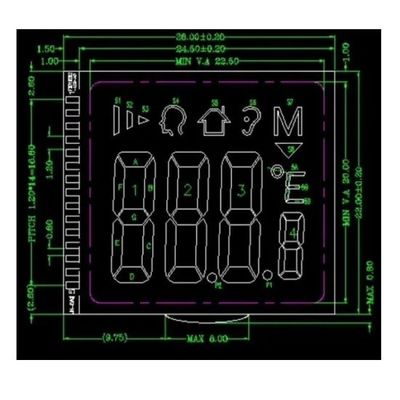 Lcd-Modul 3V RYD2119TM-01 ZAHN FPC FSTN Tn positives für Infrarotthermometer