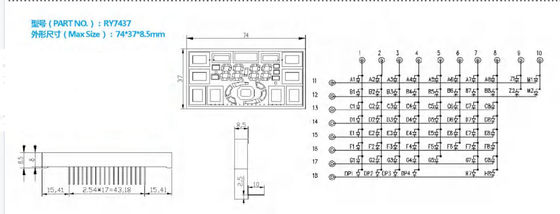 Kundengebundene LED-Anzeige grüne Farbe des Segments RY7437 für industrielles Instrument