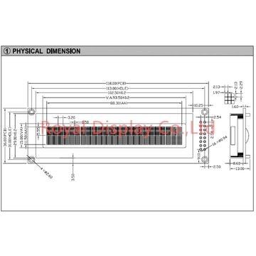 LCD-Bildschirm PFEILER LCM RYP2402A LED MCU 8 gebissene Charakter-24X2 Hintergrundbeleuchtung