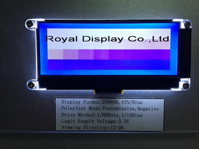 240*80 FSTN Graphische 6H ST75256 Superbreittemperatur-Industrieanzeige mit PCB-LCD-Modul