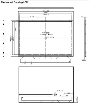 10.1 Zoll TFT-LCD-Modul 1920*1200 RGB Hochkontrast 1000nits Anzeige
