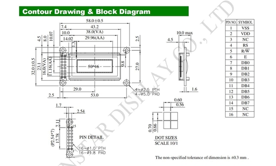 1.26'' Winstar Graphic Monochrome OLED Modul WEG005016A 50*16 Punkte