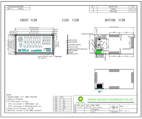 Hinke 7,75' EPD Mono Color 3,0 V mit Tt30120 E-Paper Display 120 Segment Design