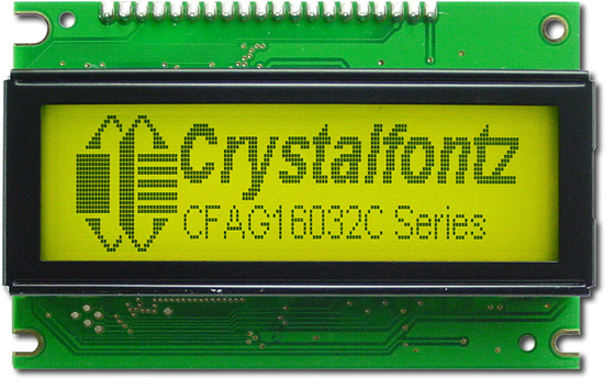 160*32 Grafik-LCD-Modul Gelb-Grün CFAG16032C-YYH-TT mit ST7920 Weittemperatur