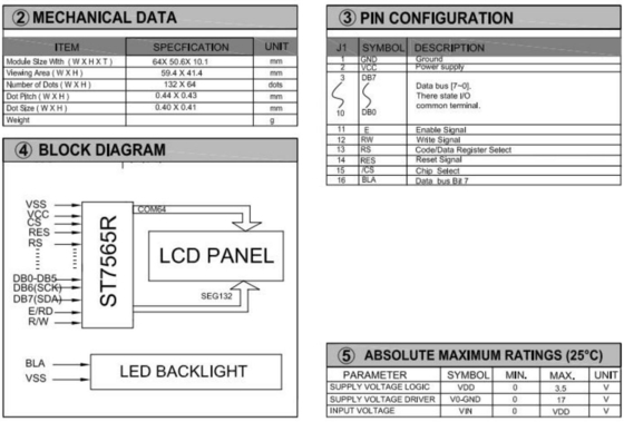132*64 Grafik-LCD-Modul STN Blaue Breittemperatur 6H Negativ-Industrieanzeige mit PCB