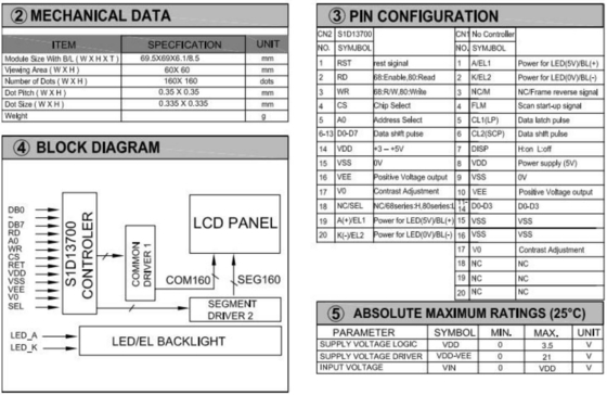160*160 Grafik-LCD-Modul FSTN 6H Transflexive 60*60mm Quadratische Industrieanzeige mit Hintergrundbeleuchtung
