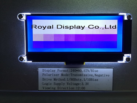 240*80 FSTN Graphische 6H ST75256 Superbreittemperatur-Industrieanzeige mit PCB-LCD-Modul