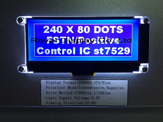 240*80 FSTN Graphische 6H ST75256 Superbreittemperatur-Industrieanzeige mit PCB-LCD-Modul