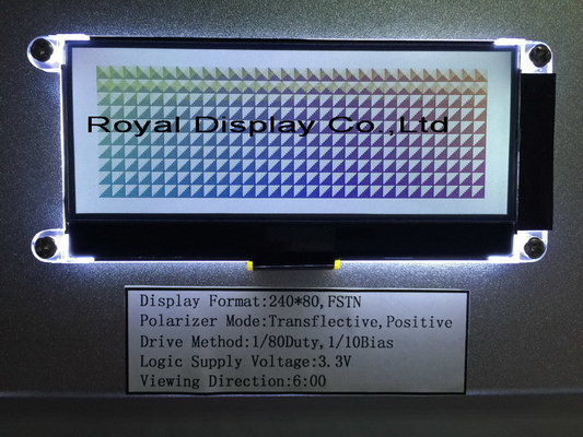 240*80 FSTN Graphische 6H ST75256 Superbreittemperatur-Industrieanzeige mit PCB-LCD-Modul