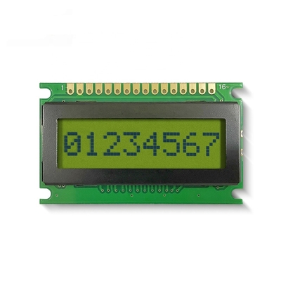 8*1 Zeichen-LCD-Modul 6H STN Gelb-Grün Positive Weite Temperatur mit Hintergrundbeleuchtung Industrieanzeige
