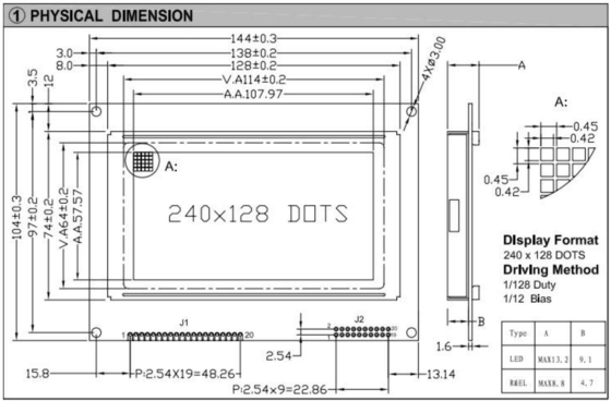 240*128 Graphisches FSTN-LCD-Modul mit PCB T6963C-Industrialdisplay bei großer Temperatur