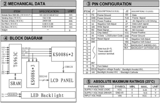 240*180 Graphische FSTN-LCD-Module mit Hintergrundbeleuchtung und Industrieanzeige bei großer Temperatur