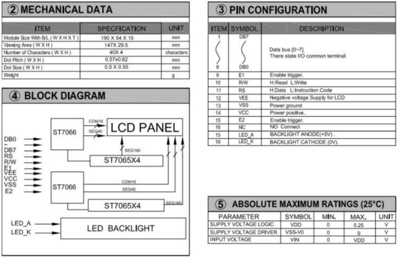 40*4 Zeichen LCD-Modul Große Größe mit Hintergrundbeleuchtung Weite Temperatur Industrieanzeige