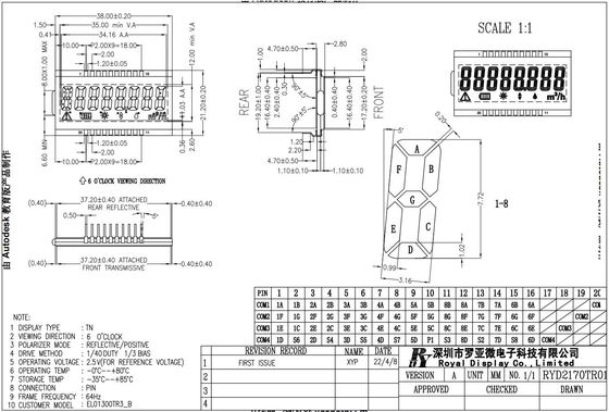 angepasst TN Monochrom 6H reflektierendes positives Industriebildschirm Low Cost LCD Modul