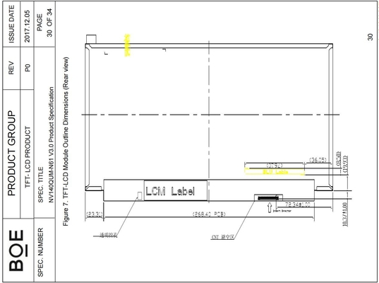14' TFT 3840*RGB*2160 BOE Weitsicht Licht dünnes eDP LCD Modul